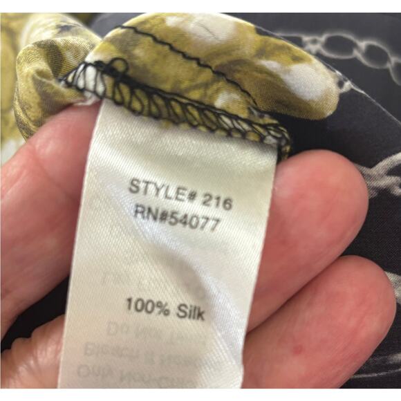 CAbi silk babydoll top, green/black, Baroque, statement, boho luxe, maximalism - Picture 6 of 6